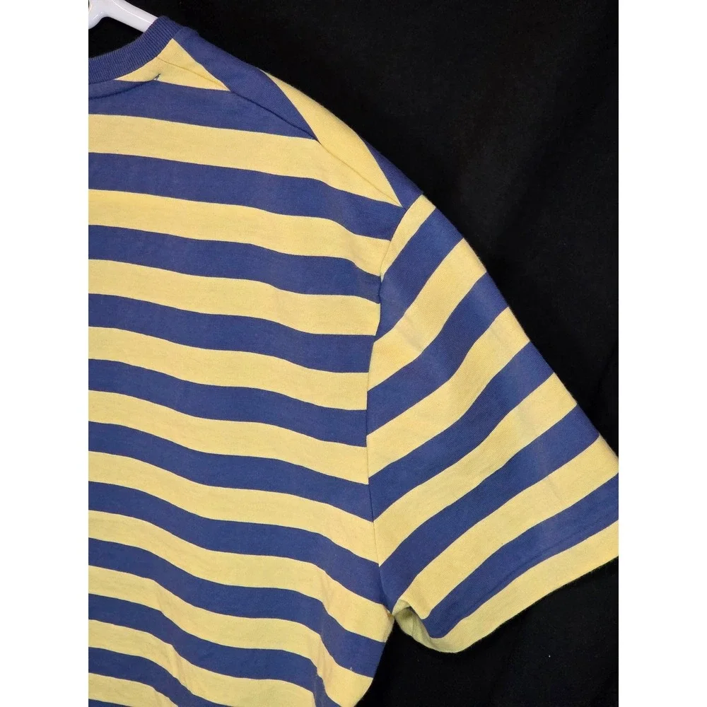 Polo Ralph Lauren‎ Men's Custom Slim Fit Striped T Shirt Blue Yellow Large